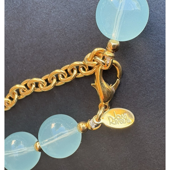 Vintage Joan Rivers Light Blue Acrylic Lucite Necklace Graduated Bead 20" - Picture 6 of 7